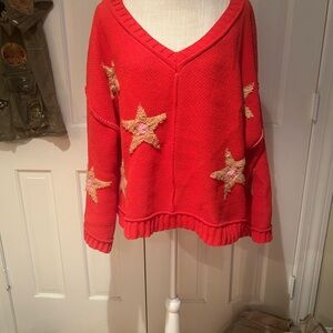 POL Red Star V-Neck Sweater. Size L